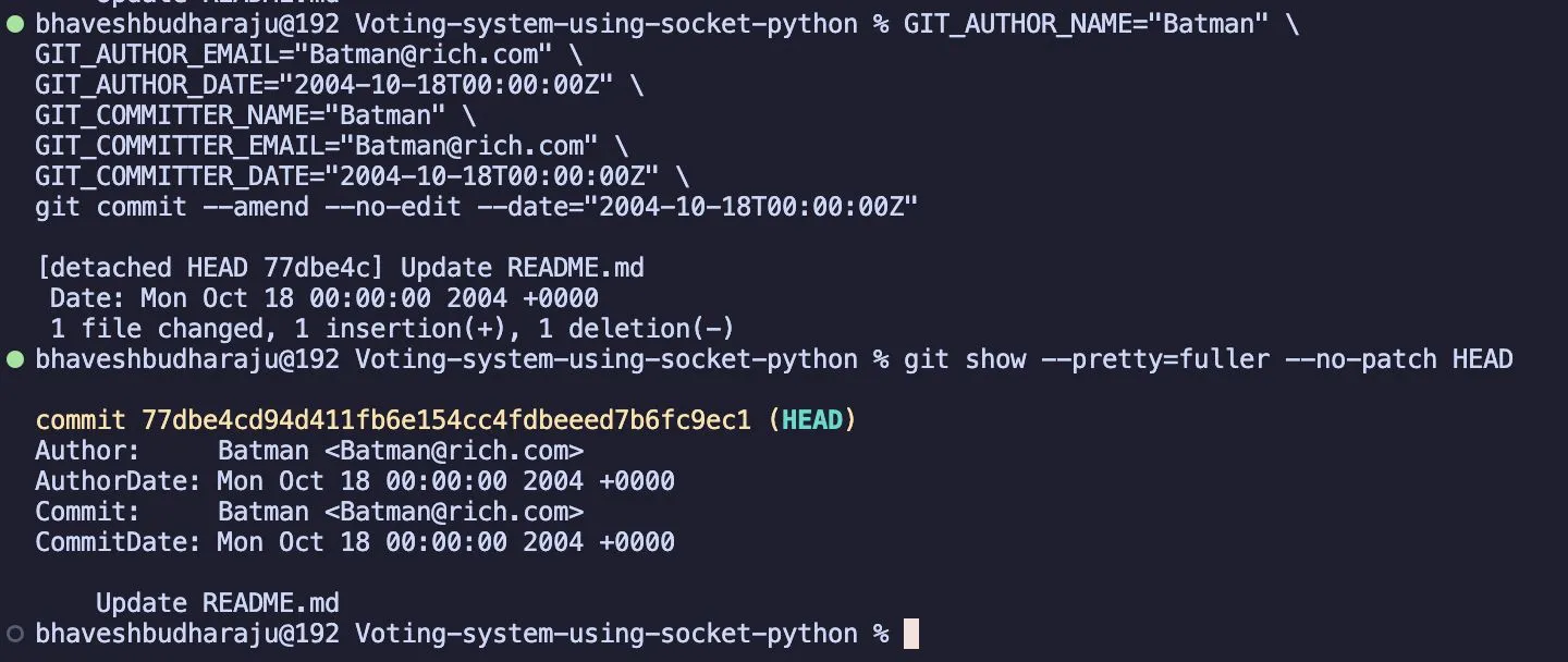 Changing metadata and continuing